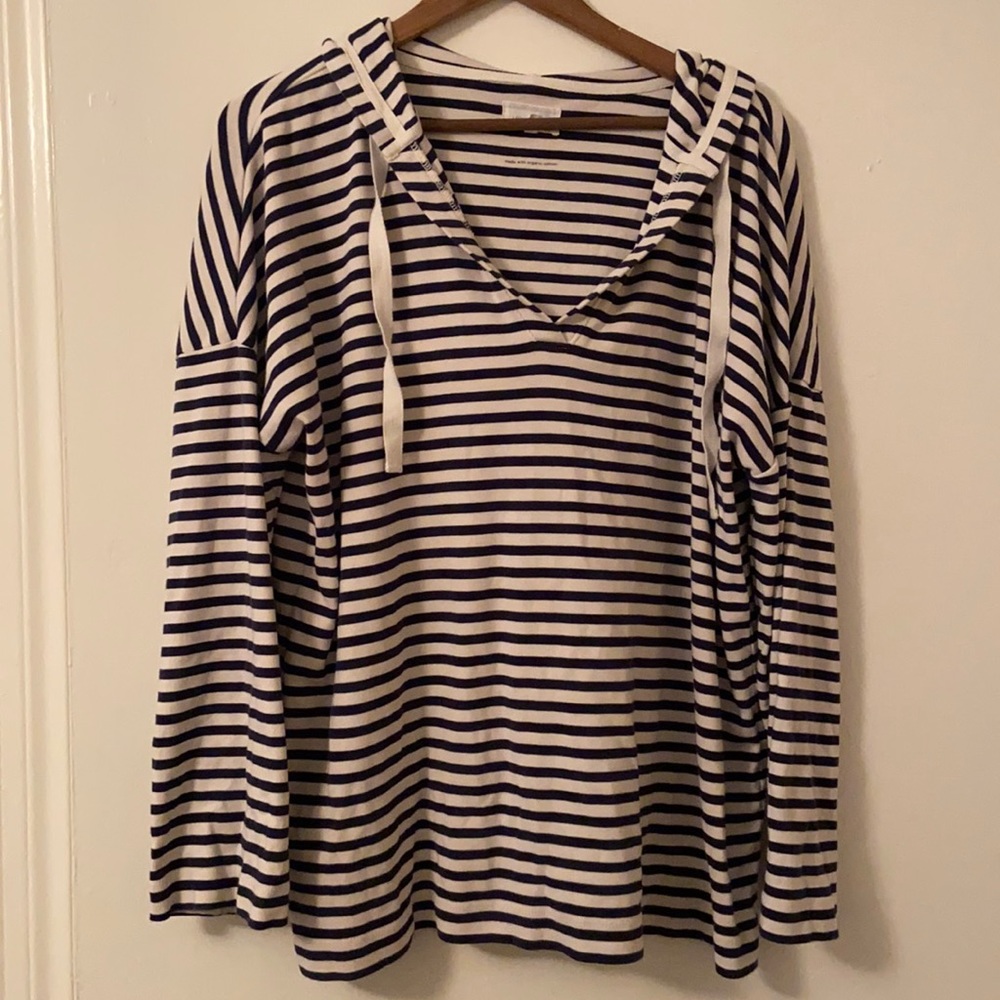 Striped cotton hoodie
